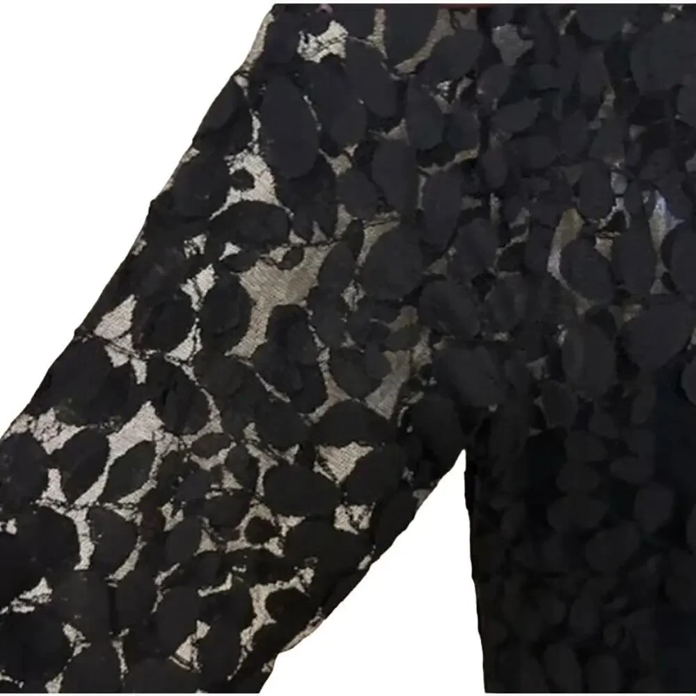 Free People Floral Mesh Mini Black Lace Dress- Size 2
